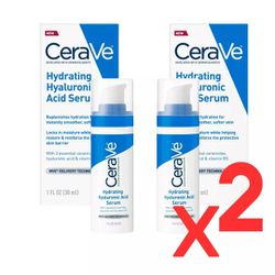 CeraVe Hyaluronic Acid Face Serum 1oz ea-Hydrating Serum Vitamin B5 - 2pks