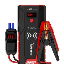 Car Jump Starter Booster Jumper Box Power Bank Wireless Charger Universal