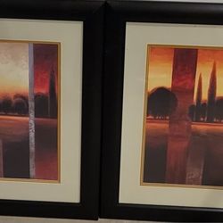 2 Wall Paintings With Glass Frame