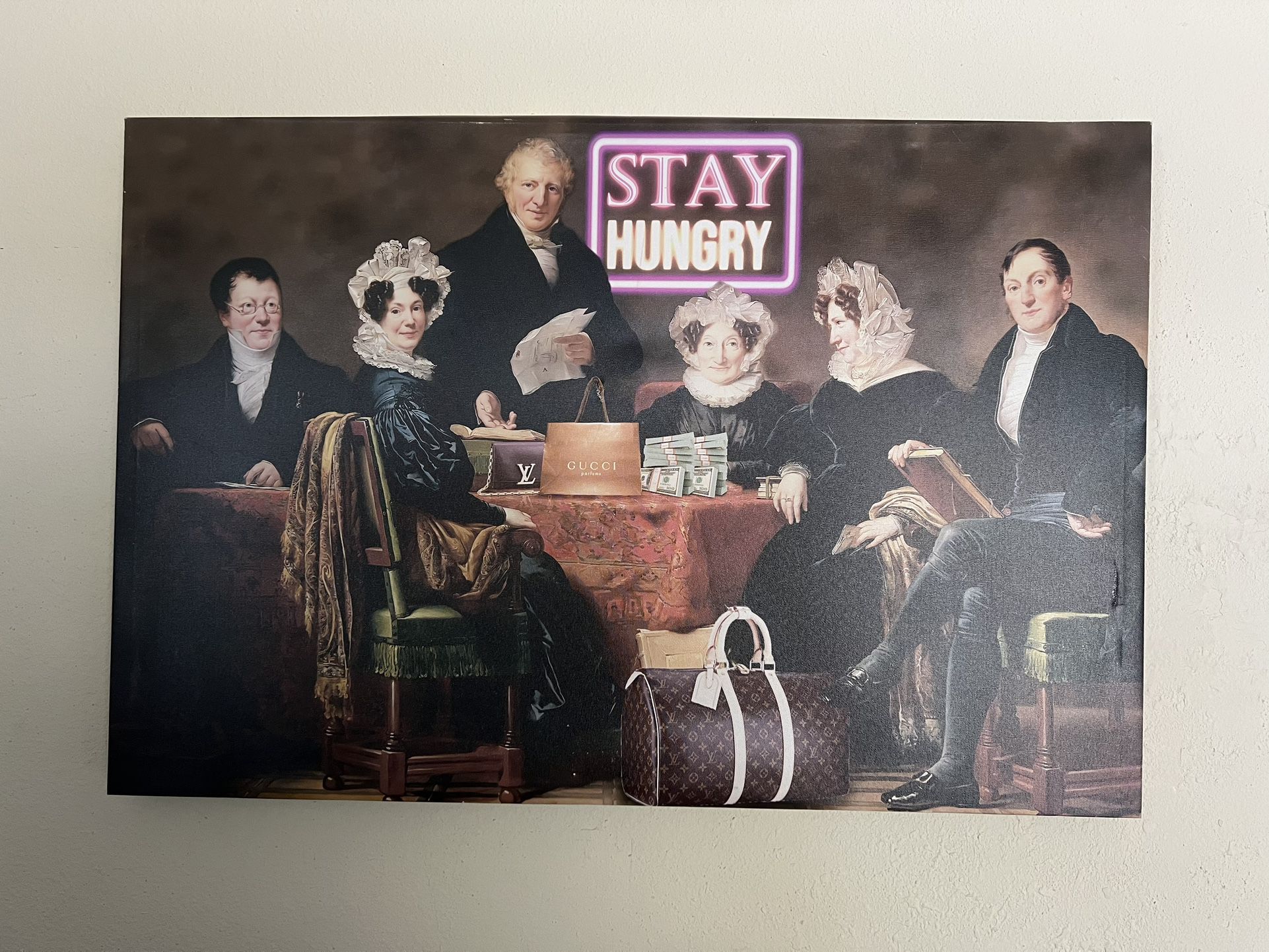 Wall art canvas- 36x24- Stay Hungry Historical