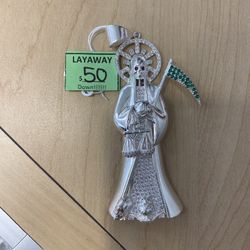 Silver Santa Muerte Pendent 