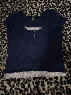 Blue top with lace