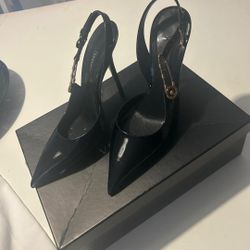 Versace black heels, size 8 1/2.