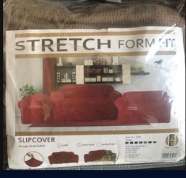 New 2 Pc Stretch Sofa And Love Seat Covers Color Taupe/ Cobertores Stretch Para Sofas