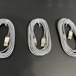 New 3 Long Apple lightning Cables (not USB C)