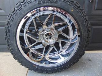 20X12 Chrome Gear Offroad Rims & 285 50 20 Kenda RT 10ply Tires *6LUG*44MM Offset*CHEVY*FORD*DODGE*