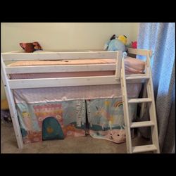 Twin High rise Bunk Bed With Ladder/mattress