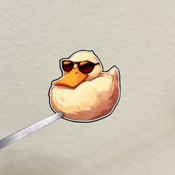 Handmade Duck Wearing Sunglasses Pin | Shrink Plastic Pin
