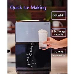 Kb!ce 2.0 Self Dispensing Countertop Nugget Ice Maker, Black