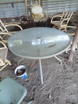 5' glass table and chairs