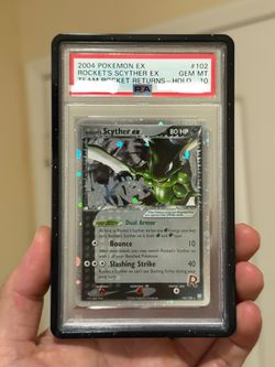 Pokemon PSA 10 Rocket's Scyther Ex Silver Border TRR Team Rocket Return's vintage