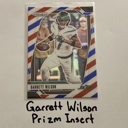 Garrett Wilson New York Jets WR Prizm Short Print Insert Card. 