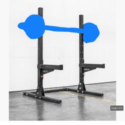 Rogue SML-1 70" Monster Lite Weight Squat Stand + SAML-24 Safety Spotter Weights Arms Olympic 2” (Pair) fitness brand sml1
