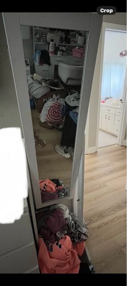 Stand up mirror and jewelry holder