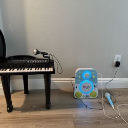 Toy Piano And Kids Singing Machine Both With Mics 