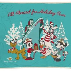 Disney Cruise Line "All Aboard For Holiday Fun" Blanket 
