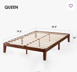 Solid Wood Platform Bed- Queen