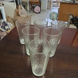 Bormioli Rocco Diamond Cooler Glasses Made In Italy 🇮🇹 , Internal Texture Gives Each Glass A Hand Made Feel BPA Free Set Of 6 Market Value $20 & Up