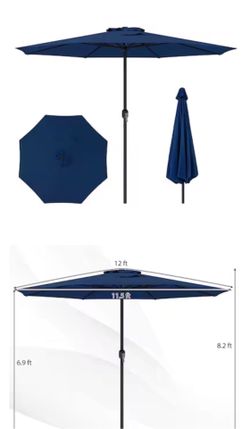 12 ft Navy blue patio umbrella