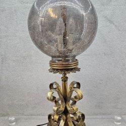 Unique crackle glass globe lamp light needs electrical work