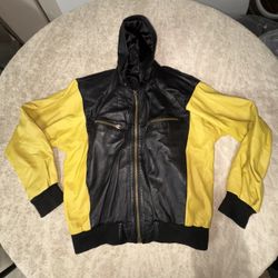 Leather Hoodie Jacket – XL – New