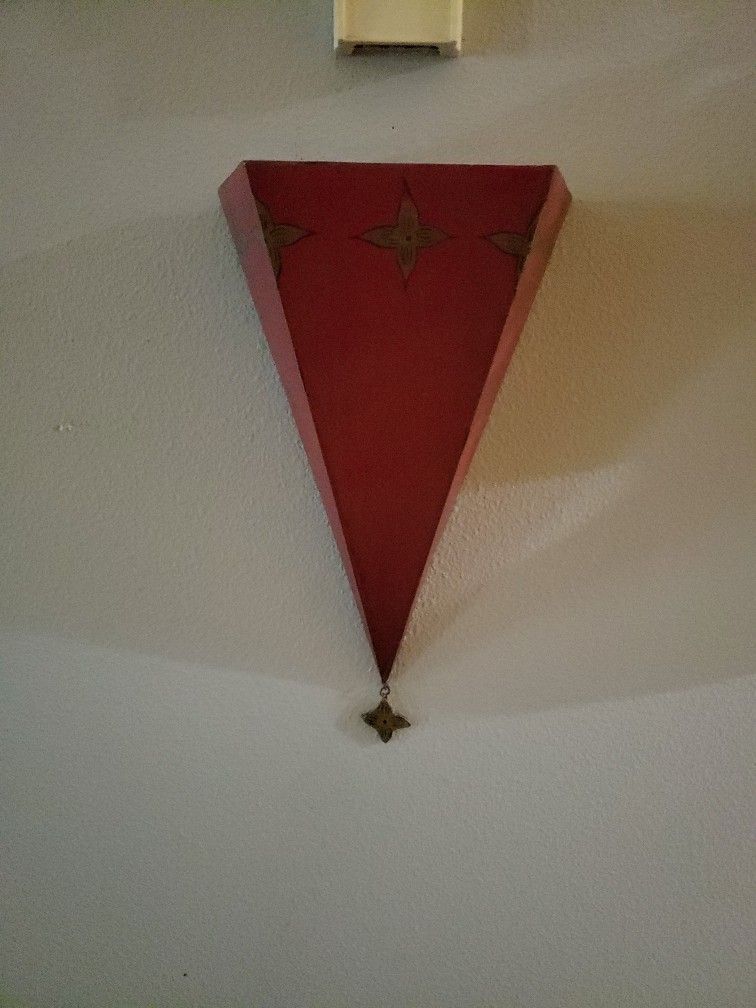 Set Of 3 Red Wall Sconce Vintage