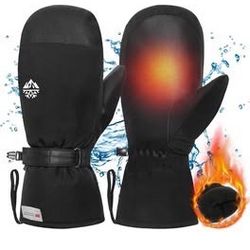Pixel Panda Ski Gloves - Waterproof & Windproof, 3M Thinsulate Insulated, Touchscreen Compatible, Anti-Slip, Black, Adult Men's Skiing Gloves for Cold