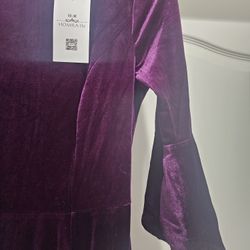 HomRain Women's Long Sleeve Velvet Midi Dresses for Wedding Guest Church Formal Winter Christmas Cocktail Party
