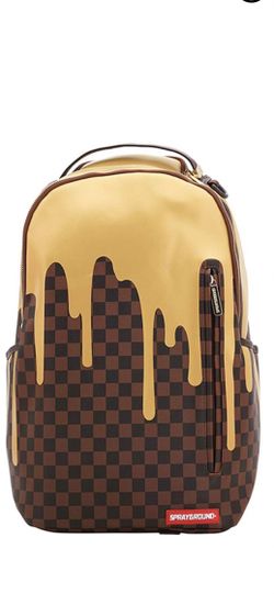 Sprayground Gold Checkred Drips Backpack Zaino