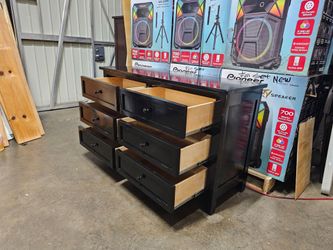Black 6-Drawer Double Dresser