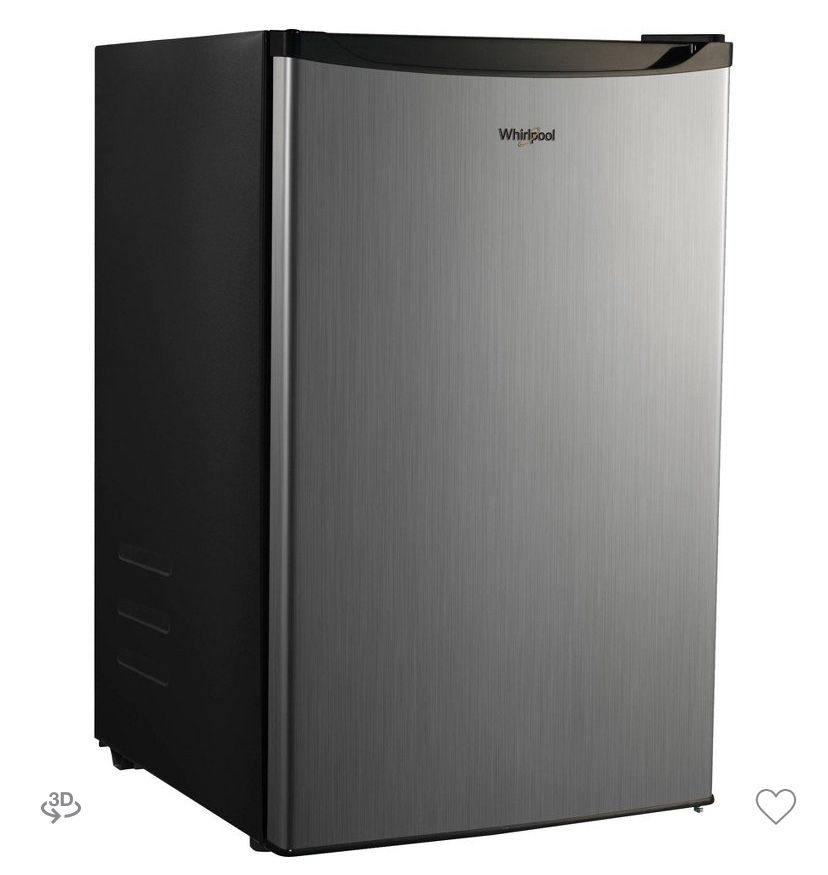 Whirlpool Stainless/Black Dorm Size Refrigerator With Small Freezer