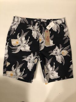 LEVI STRAUSS Black Mens Size W38 Floral Straight Chinos Shorts