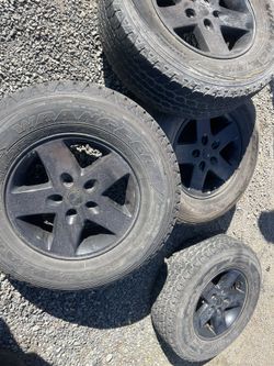4 Wheels And Tires Off 2017 Jeep Wrangler