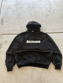 Balenciaga Distressed Double Layer Hoodie