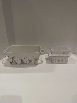 Disney Winnie The Pooh, Ceramic Loaf Set: 1 Standard and 2 Mini Loaf Pans.