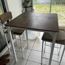 For Sale Walnut And White Dinning Table For Two
