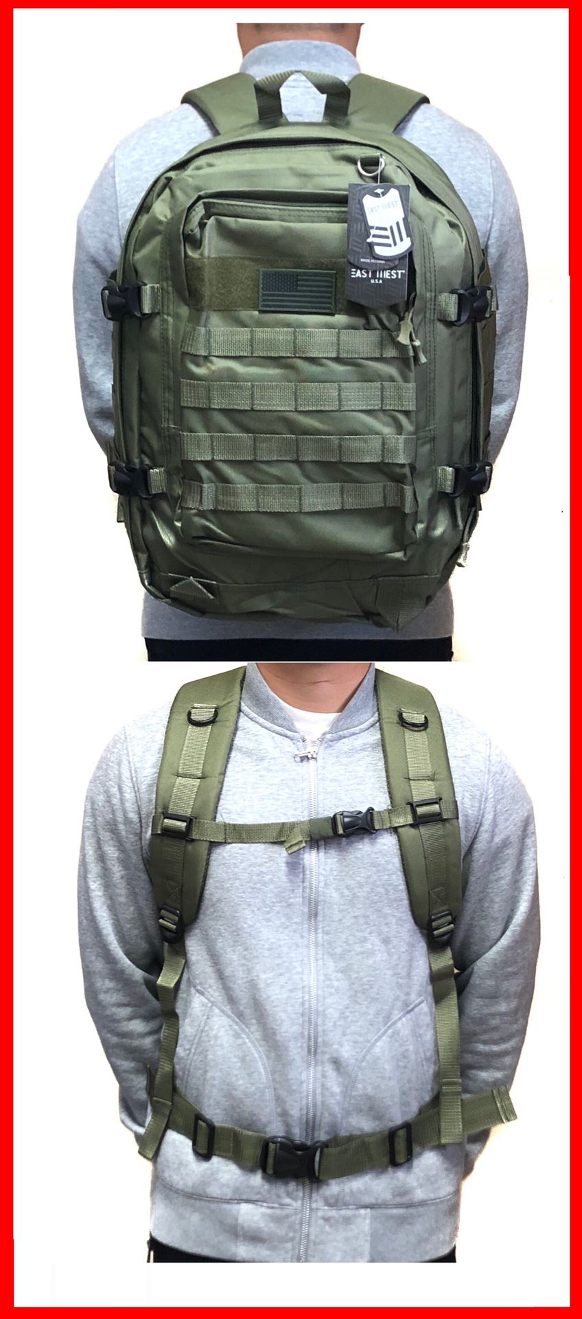NEW! Tactical military style BACKPACK molle camping fishing hiking school bag work travel luggage bag gym bag
