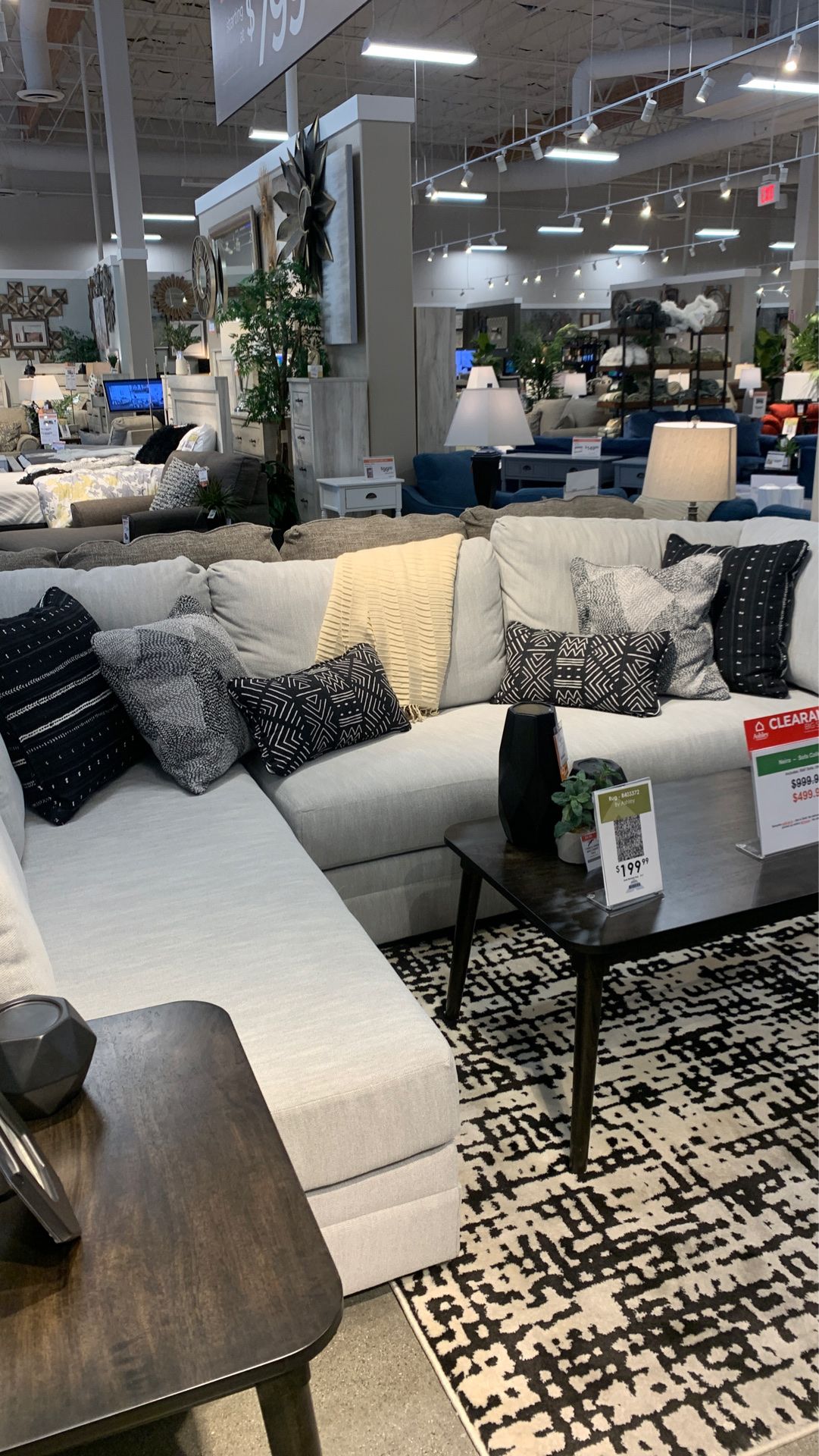 Sectional and ottoman