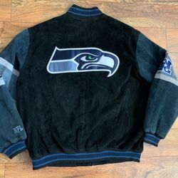 Seattle Seahawks Leather Suede Jacket Men’s XL