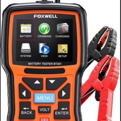 FOXWELL BT301 12V Car Battery Tester Automotive Battery Load Tester, Digital Battery Analyzer Crank Charging System Alternator Truck Marin Scanner