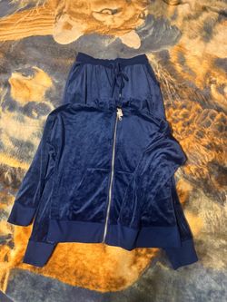 Blue Velour Tracksuit Set