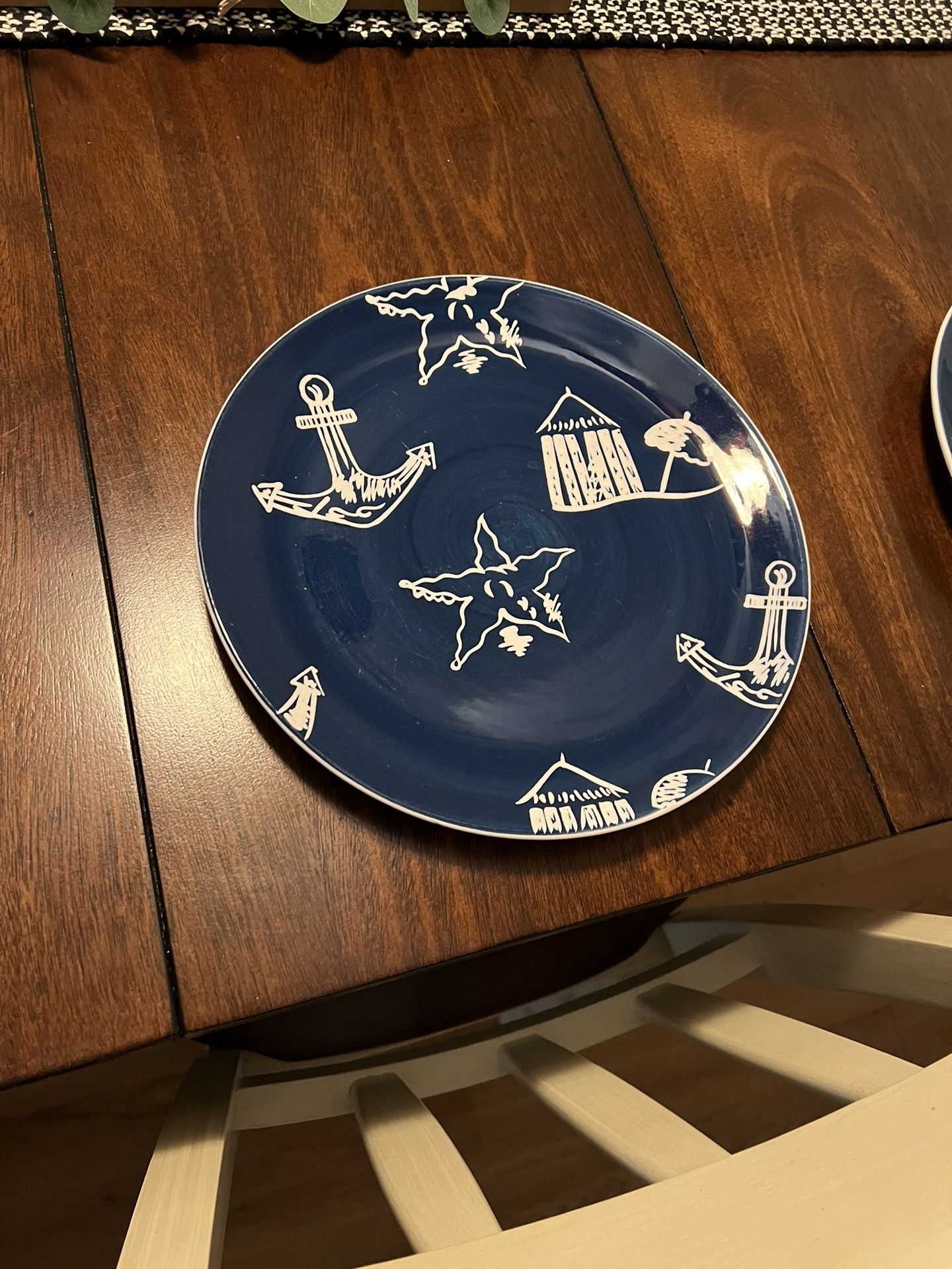 Hand Painted Set Of 8 Dinner Dishes Hand Painted For Starbucks Coffee Company 11 Inch Dish Collectibles & Art