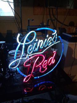 Leinies Red Neon Sign Vintage Rare