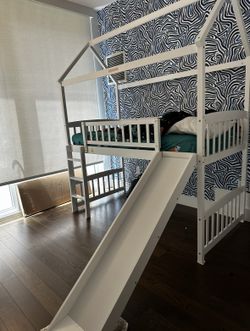 Twin Size Loft Bed With Slide
