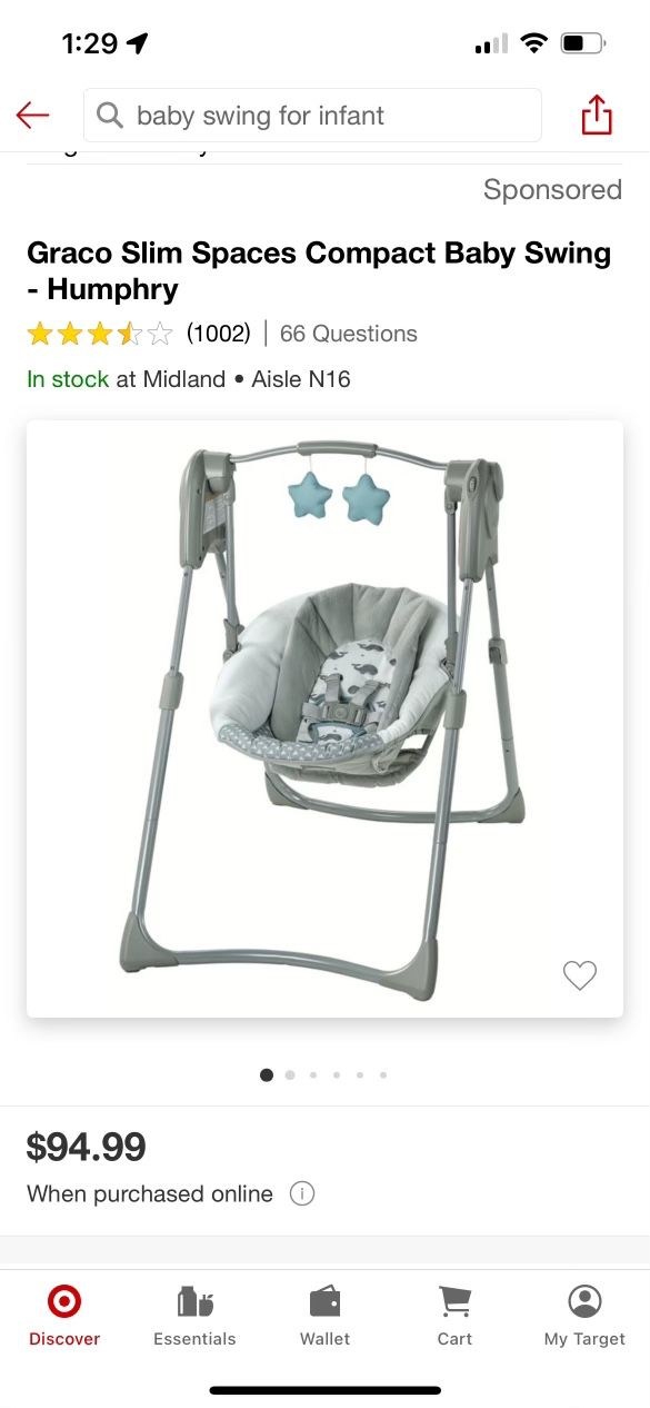 Graco Slim Space Compact Baby Swing