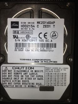 Toshiba HDD2154 internal 2.5 in