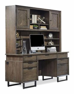 Harper Point Fossil 66" Credenza Hutch