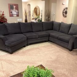 Grey Sectional Couch w/ Cuddler Chaise