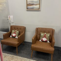 Faux Leather Accent Chairs