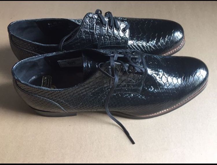 Black Snake Print Stacy Adams Shoes.